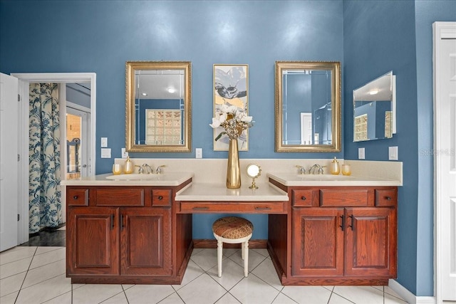 10044 Twelve Oaks Ct, Weeki Wachee, FL 34613 - bathroom featuring double vanity and tile patterned flooring