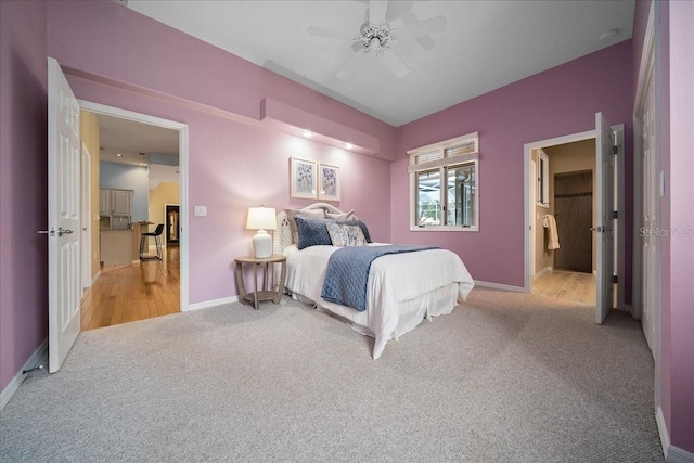 10044 Twelve Oaks Ct, Weeki Wachee, FL 34613 - bedroom featuring carpet flooring, baseboards, and a ceiling fan