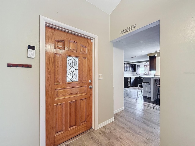 7119 Lenape Cir, New Port Richey, FL 34653 - foyer with light wood-type flooring and baseboards
