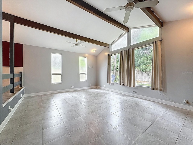 7119 Lenape Cir, New Port Richey, FL 34653 - unfurnished room featuring ceiling fan, light tile patterned floors, and baseboards