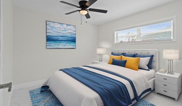 1024 Spindle Palm Way, Apollo Beach, FL 33572 - bedroom featuring ceiling fan and baseboards