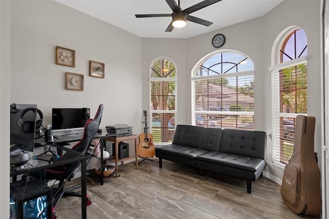 1862 Wood Bend St, Tarpon Springs, FL 34689 - office area featuring a ceiling fan and baseboards