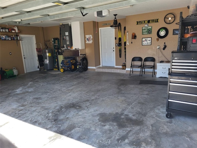 1862 Wood Bend St, Tarpon Springs, FL 34689 - garage with a garage door opener, water heater, and heating unit