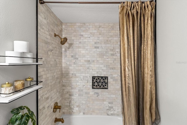 1142 Wolford Dr, Trinity, FL 34655 - full bath with shower / bath combo and a textured ceiling