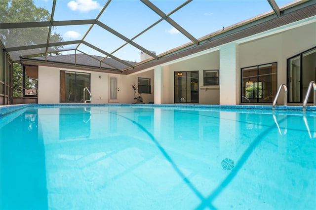 128 Oak Lake Dr, Spring Hill, FL 34608 - swimming pool featuring glass enclosure