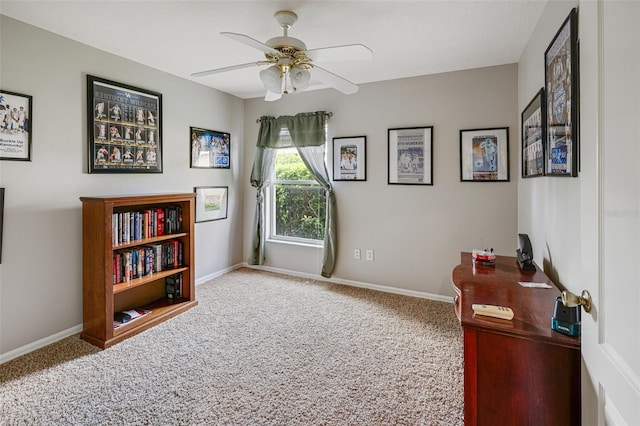 22316 Red Jacket Ln, Land O Lakes, FL 34639 - office space with carpet floors, a ceiling fan, and baseboards
