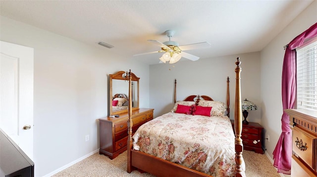 22316 Red Jacket Ln, Land O Lakes, FL 34639 - bedroom featuring light colored carpet, a ceiling fan, and baseboards