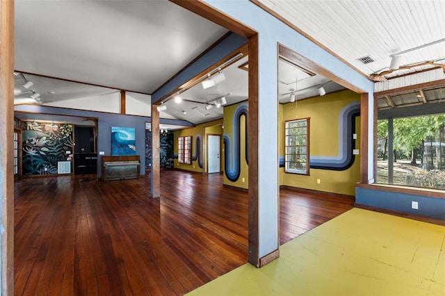 10844 W Yulee Dr, Homosassa, FL 34448 - interior space featuring hardwood / wood-style flooring, healthy amount of natural light, and vaulted ceiling