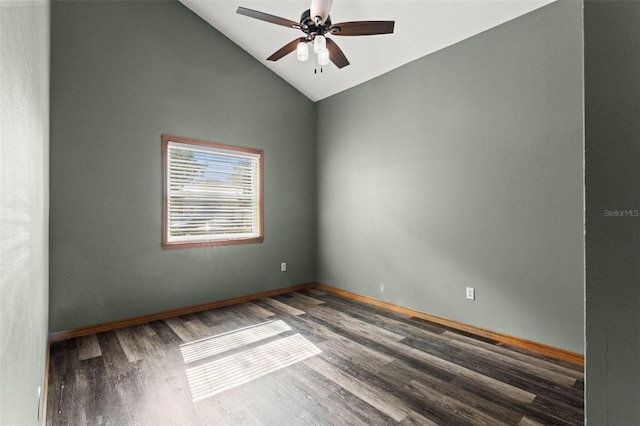 10844 W Yulee Dr, Homosassa, FL 34448 - unfurnished room with wood finished floors, ceiling fan, and high vaulted ceiling