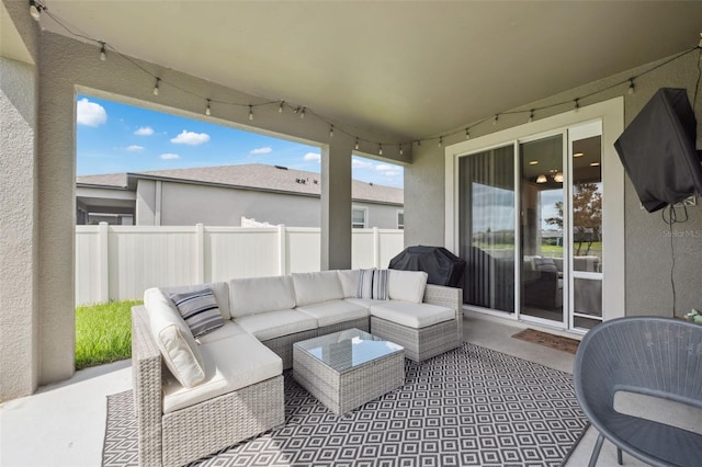 12313 Criollo Rd, Spring Hill, FL 34610 - view of patio featuring an outdoor living space and grilling area