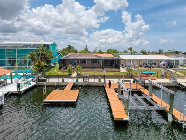 6601 Nautical Isle, Hudson, FL 34667 - dock area with a water view and boat lift