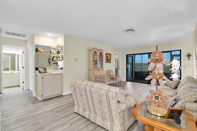 4841 Wakefield Ct Unit 4841, New Port Richey, FL 34655 - living room featuring light wood-style floors, a textured ceiling, and baseboards