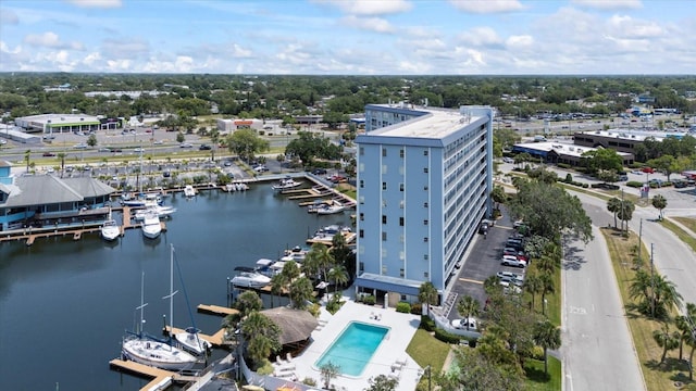 4939 Floramar Ter Unit 611, New Port Richey, FL 34652 - bird's eye view of a large body of water and a pool area