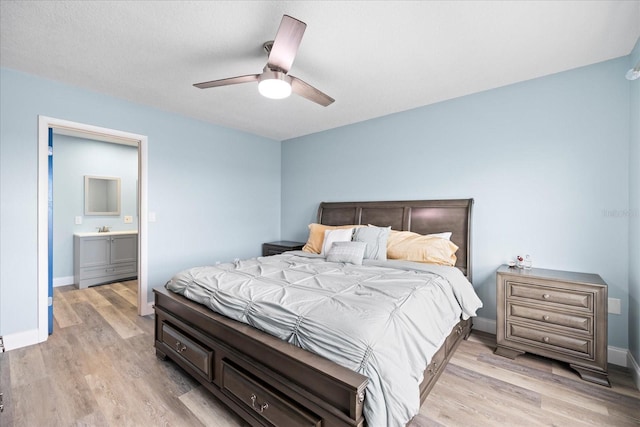 4939 Floramar Ter Unit 611, New Port Richey, FL 34652 - bedroom with light wood-type flooring, baseboards, and ceiling fan