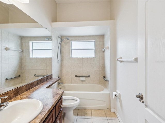 4266 High Ridge Ave, Spring Hill, FL 34609 - full bathroom featuring tile patterned flooring, bathing tub / shower combination, vanity, toilet, and baseboards