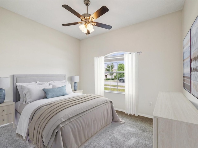 4266 High Ridge Ave, Spring Hill, FL 34609 - bedroom with carpet, baseboards, and a ceiling fan