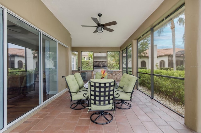 10531 Pontofino Cir, Trinity, FL 34655 - sunroom / solarium with a ceiling fan, plenty of natural light, and vaulted ceiling