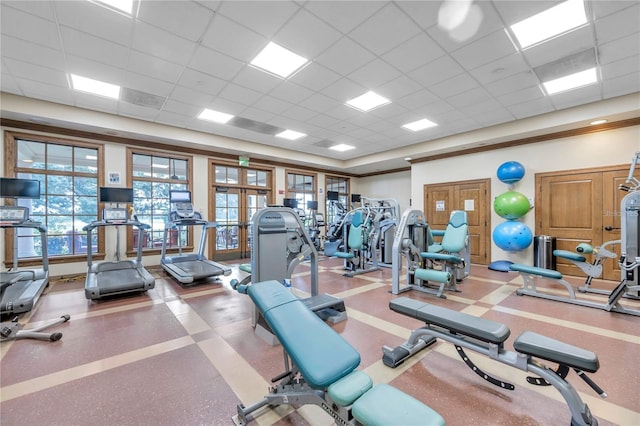 10531 Pontofino Cir, Trinity, FL 34655 - gym featuring a drop ceiling