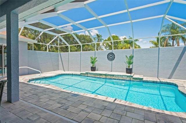 10250 Locker Dr, Spring Hill, FL 34608 - view of pool featuring a patio area and glass enclosure
