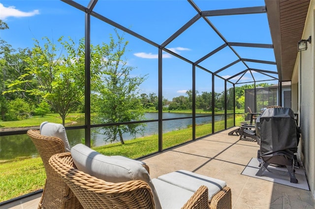 11579 Weaver Hollow Rd, New Port Richey, FL 34654 - sunroom with a water view and view of wooded area