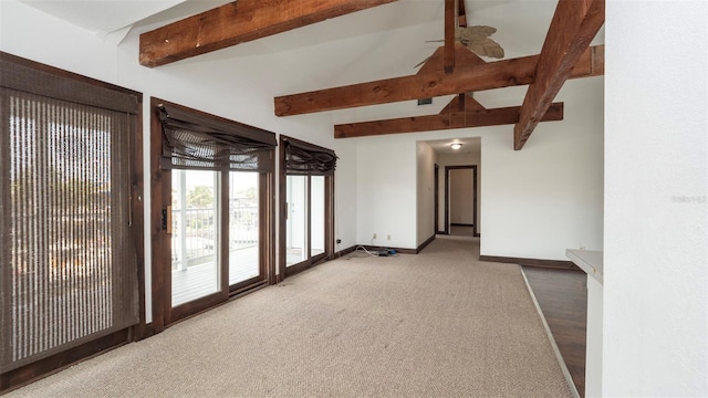 6322 Aureau Ave, Hudson, FL 34667 - carpeted spare room featuring baseboards and ceiling fan