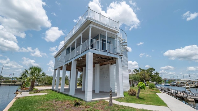 6322 Aureau Ave, Hudson, FL 34667 - dock area featuring a water view and a balcony