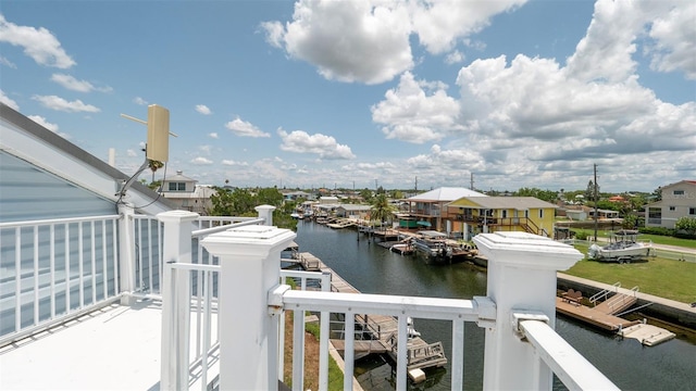 6322 Aureau Ave, Hudson, FL 34667 - water view with nearby suburban area and a dock