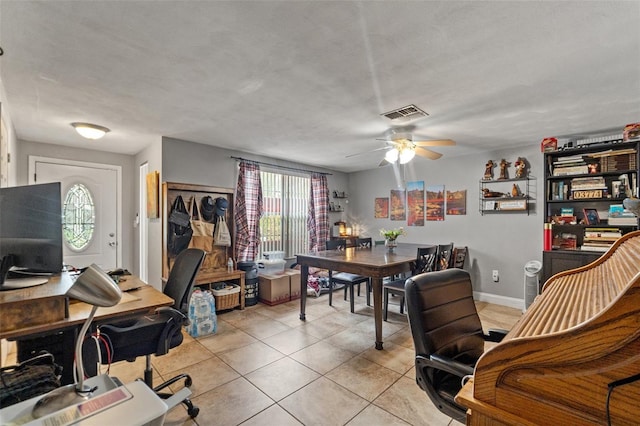4350 Sawgrass Blvd, New Port Richey, FL 34653 - office featuring ceiling fan and light tile patterned floors