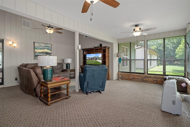 35046 Smoketree Ln, Dade City, FL 33523 - living area with a ceiling fan and carpet