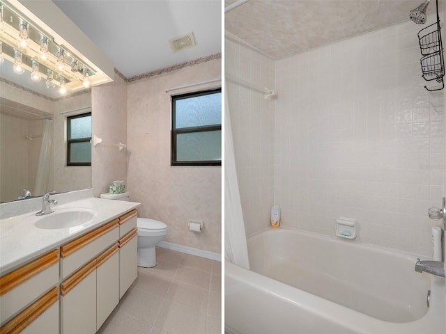 35046 Smoketree Ln, Dade City, FL 33523 - full bath with vanity, shower / bath combo, and tile patterned floors