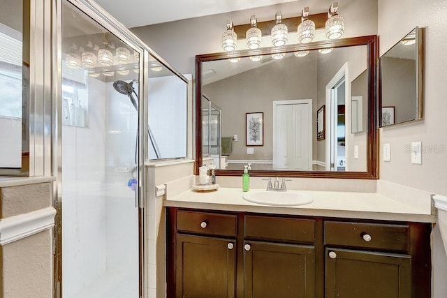 8335 Crescent Moon Dr, New Port Richey, FL 34655 - full bathroom featuring a stall shower and vanity