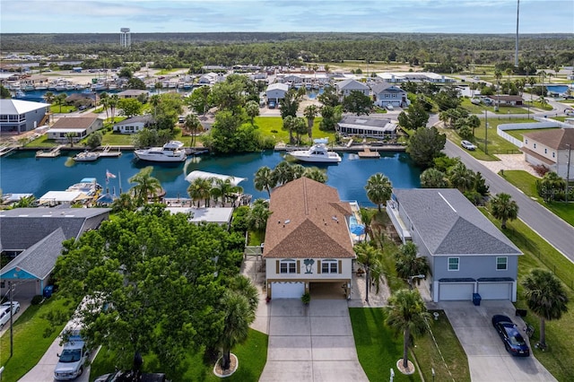 4460 Flounder Dr, Hernando Beach, FL 34607 - aerial perspective of suburban area featuring a nearby body of water