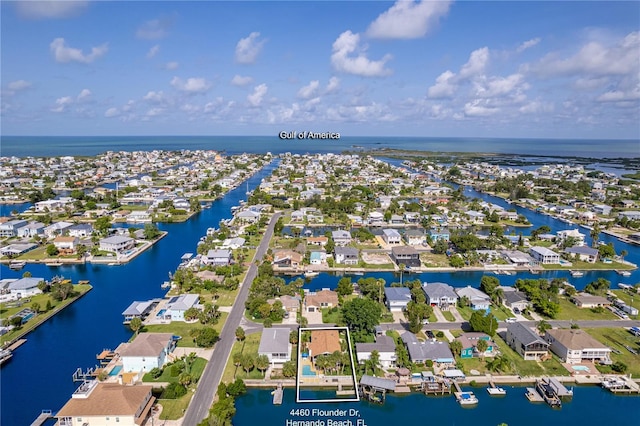 4460 Flounder Dr, Hernando Beach, FL 34607 - aerial view of residential area featuring a nearby body of water