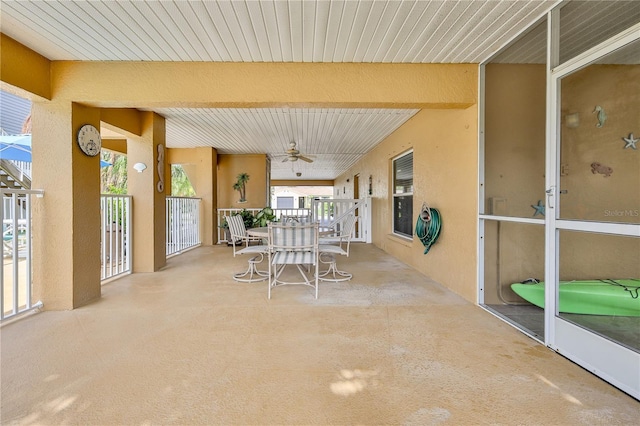 4460 Flounder Dr, Hernando Beach, FL 34607 - view of patio featuring ceiling fan and outdoor dining area