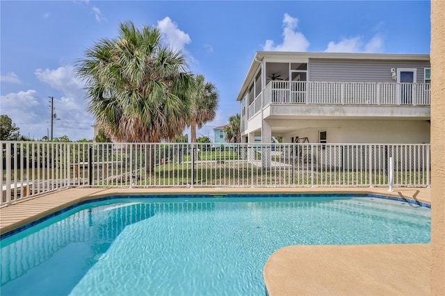 4460 Flounder Dr, Hernando Beach, FL 34607 - view of pool featuring ceiling fan