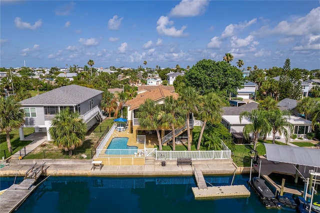 4460 Flounder Dr, Hernando Beach, FL 34607 - aerial perspective of suburban area featuring a pool area