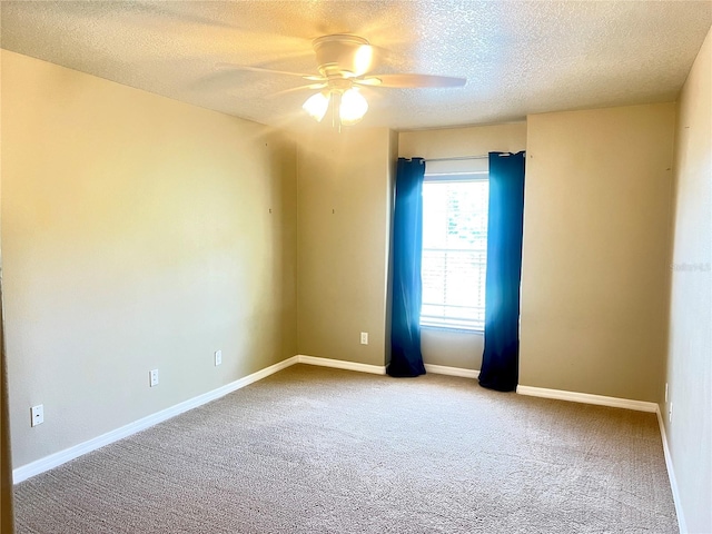 930 Woodbridge Ct, Safety Harbor, FL 34695 - unfurnished room featuring a ceiling fan, a textured ceiling, carpet, and baseboards
