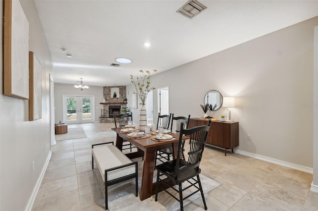 1623 Crossvine Ct, New Port Richey, FL 34655 - dining room with baseboards, light tile patterned flooring, a chandelier, and recessed lighting