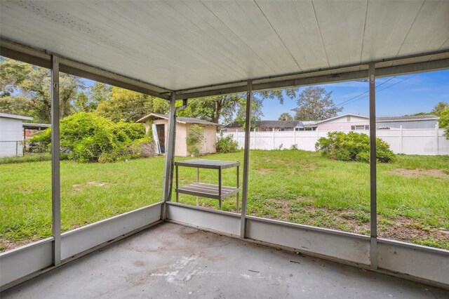 5323 23rd St, Zephyrhills, FL 33542 - view of unfurnished sunroom