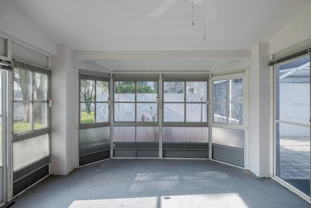 1084 Vista Fina Ct, Spring Hill, FL 34608 - unfurnished sunroom featuring plenty of natural light, a ceiling fan, and vaulted ceiling