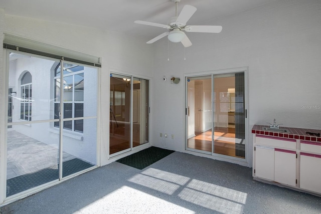 1084 Vista Fina Ct, Spring Hill, FL 34608 - view of patio / terrace with ceiling fan and a sink