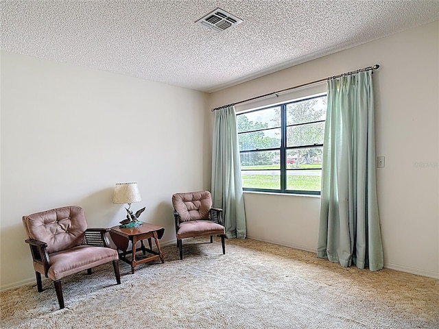 10139 Carrin Rd, Spring Hill, FL 34608 - living area featuring carpet and a textured ceiling