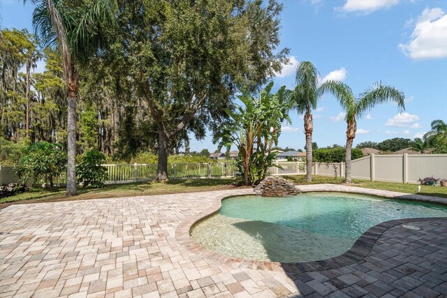 17905 Machair Ln, Land O Lakes, FL 34638 - view of swimming pool with a patio and a fenced backyard