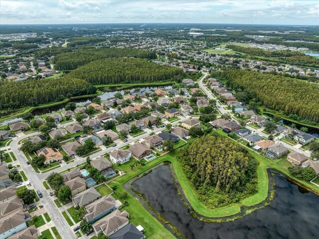 17905 Machair Ln, Land O Lakes, FL 34638 - aerial overview of property's location with a large body of water and nearby suburban area