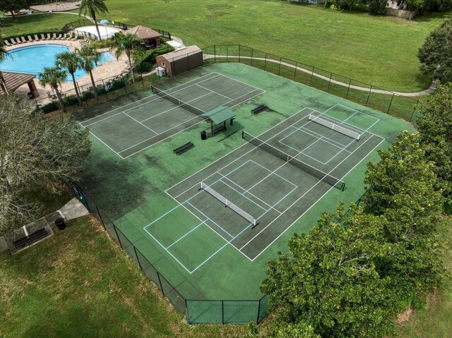 17905 Machair Ln, Land O Lakes, FL 34638 - bird's eye view of a pool