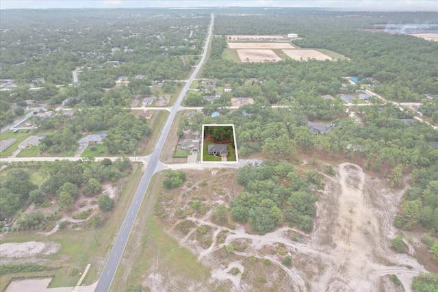 11042 Heth Ct, Weeki Wachee, FL 34613 - aerial view of property and surrounding area featuring property boundaries highlighted and a heavily wooded area