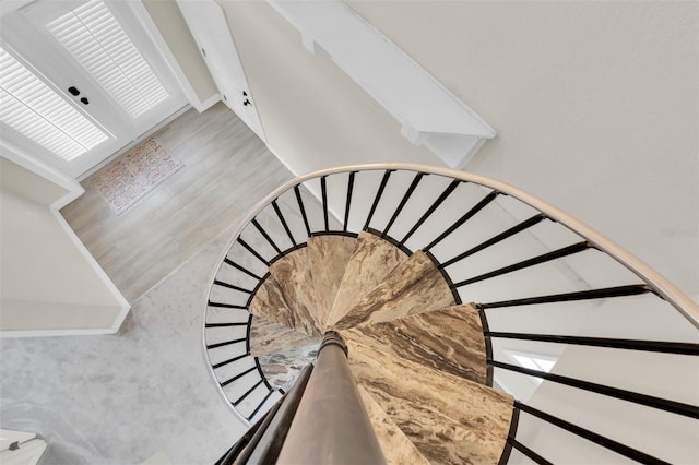 5440 Manatee Point Dr, New Port Richey, FL 34652 - staircase with wood finished floors