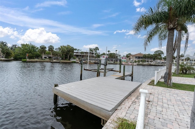 5440 Manatee Point Dr, New Port Richey, FL 34652 - dock with a water view, boat lift, and a residential view