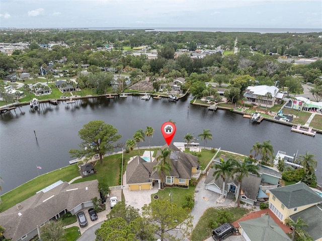 5440 Manatee Point Dr, New Port Richey, FL 34652 - aerial view of residential area featuring a nearby body of water