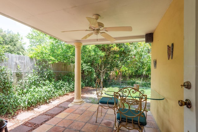 3140 Bahia Ave, Holiday, FL 34690 - view of patio / terrace featuring ceiling fan